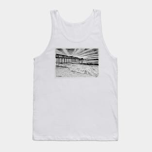 Southwold Pier at Sunset Ink Sketch Tank Top